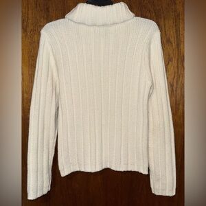 Aeropostale White and Silver Sparkle Sweater Size Medium Y2K